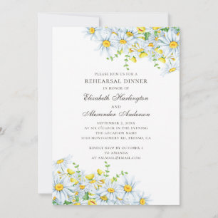 Invitación Cena de margarita acuarela. Chamomile