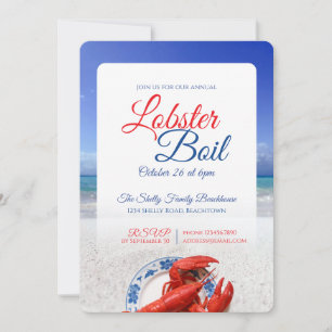 Invitación Cena de Mariscos Costeros con Hervido de Langosta