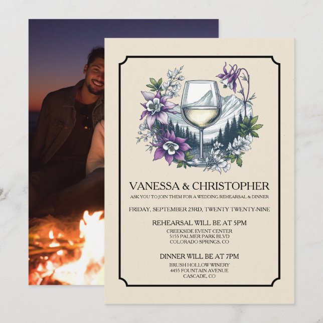 Invitación Cena de Mountain Wine (Anverso / Reverso)