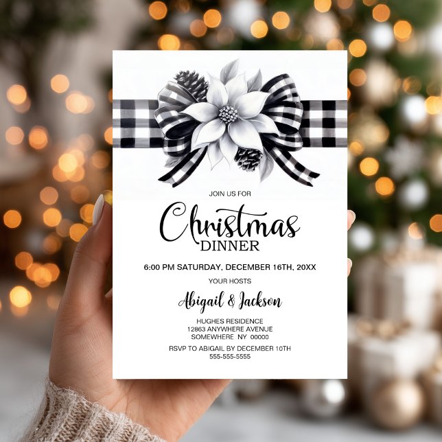 Invitación Cena de Navidad a cuadros de Búfalo (Subido por el creador)