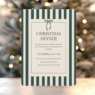 Invitación Cena de Navidad con Franja Verde
