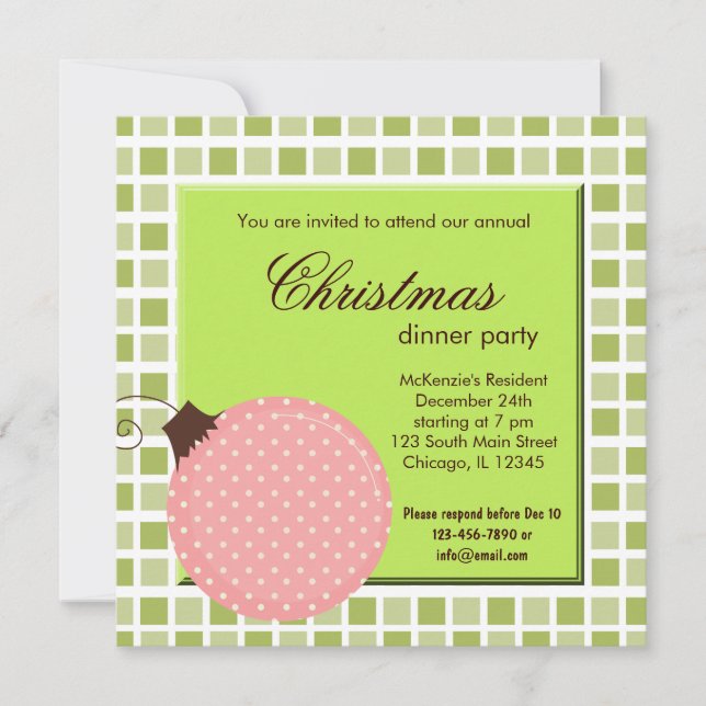 Invitación Cena de navidad de los cuadrados (Anverso)