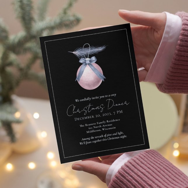 Invitación Cena de Navidad elegante con acuarela personalizad (Subido por el creador)