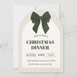 Invitación Cena de Navidad personalizable Elegante festividad