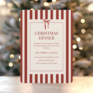 Invitación Cena de Navidad Roja