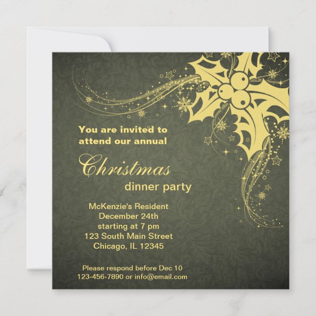 Invitación Cena de Navidades (Anverso)