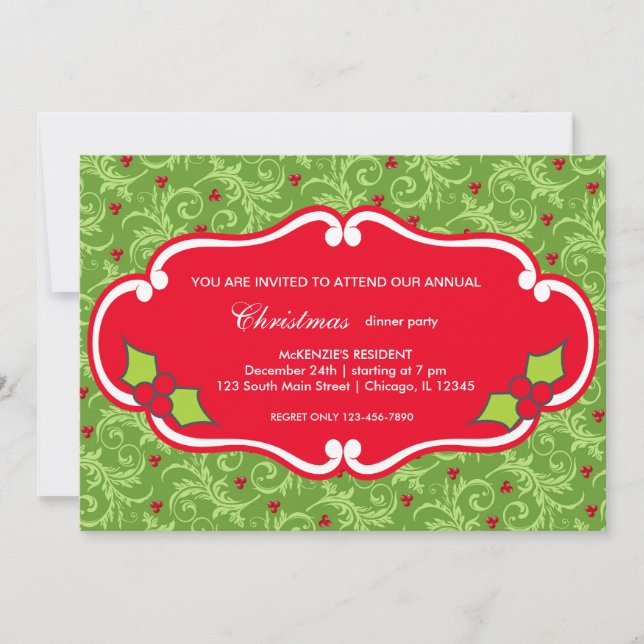 Invitación Cena de navidades (Anverso)
