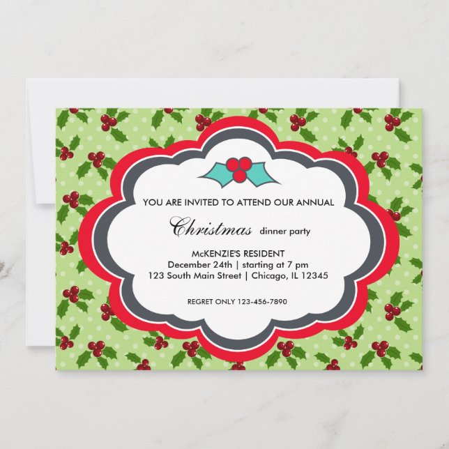 Invitación Cena de navidades (Anverso)