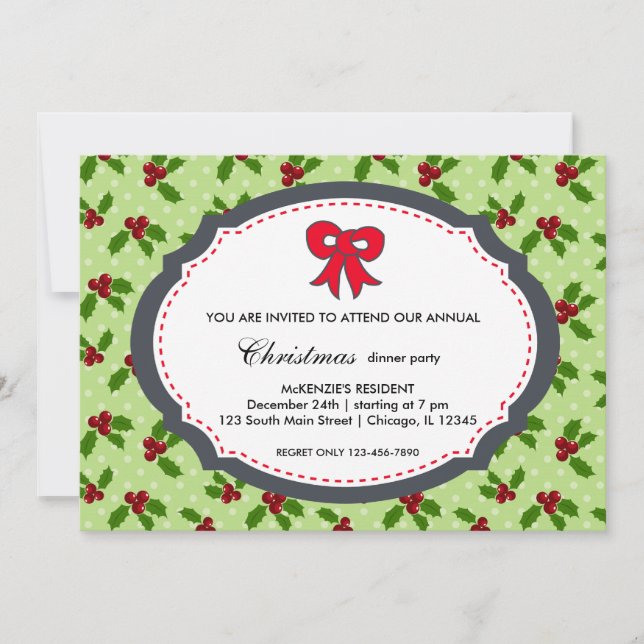 Invitación Cena de navidades (Anverso)