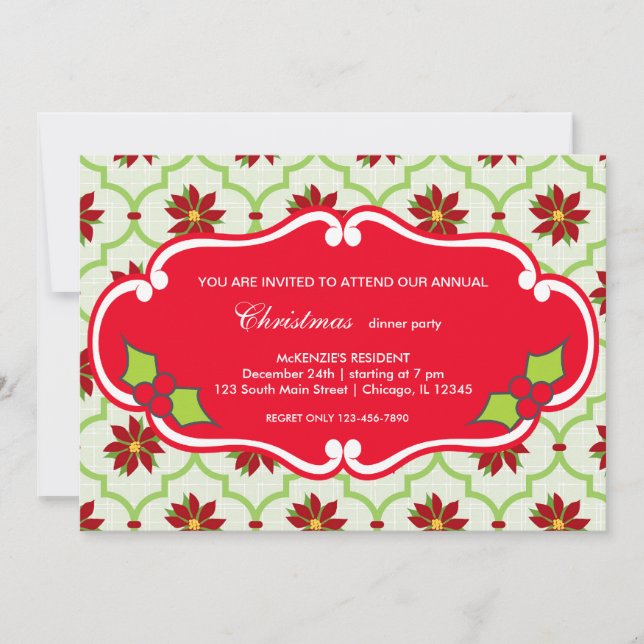 Invitación Cena de navidades (Anverso)