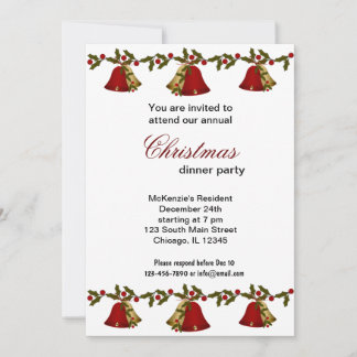 Invitación Cena de navidades Bells