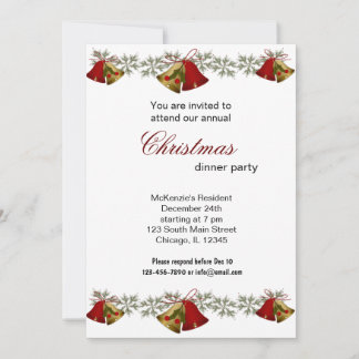 Invitación Cena de navidades Bells