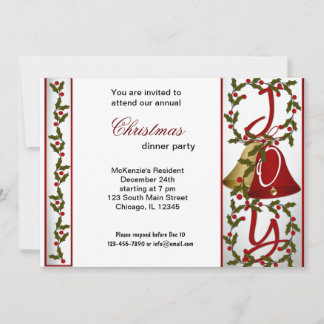 Invitación Cena de navidades Bells