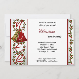 Invitación Cena de navidades Bells