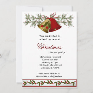 Invitación Cena de navidades Bells