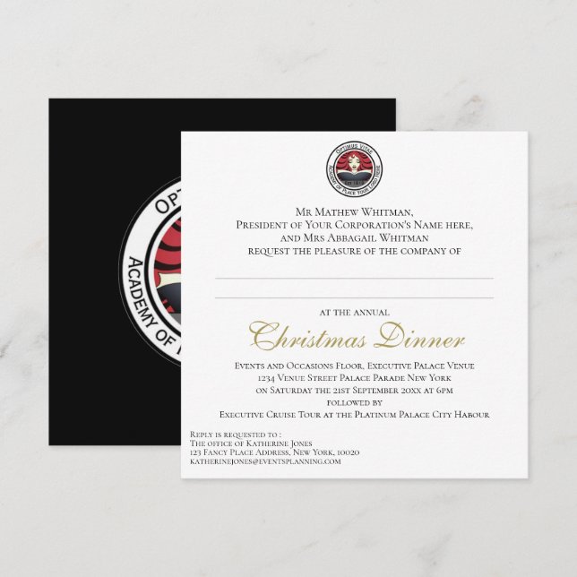 Invitación Cena de Navidades corporativos (Anverso / Reverso)