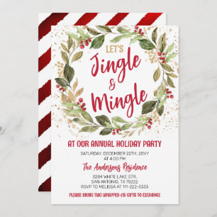 Invitación Cena de Navidades de Fiestas de Jingle y Mingle