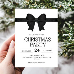 Invitación Cena de Navidades de vacaciones Black Bow