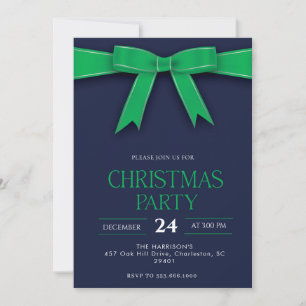Invitación Cena de Navidades de vacaciones Green Bow