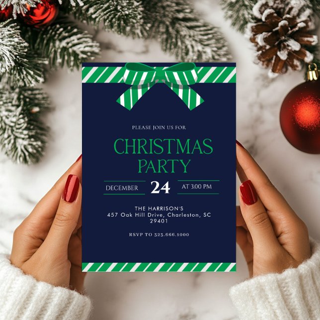 Invitación Cena de Navidades de vacaciones Green Bow (Subido por el creador)