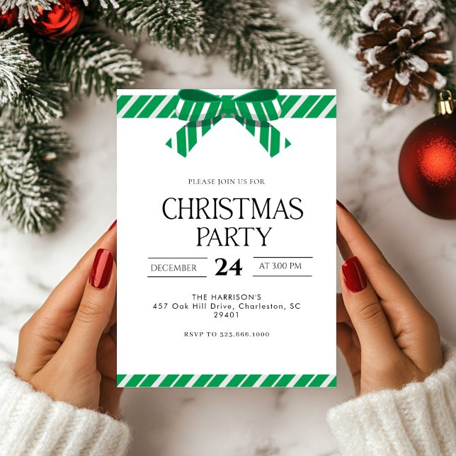 Invitación Cena de Navidades de vacaciones Green Bow (Subido por el creador)