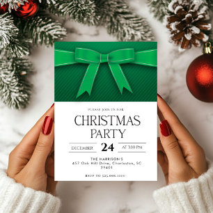 Invitación Cena de Navidades de vacaciones Green Bow