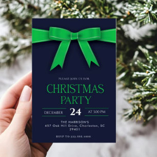 Invitación Cena de Navidades de vacaciones Green Bow