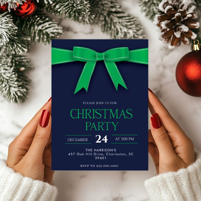 Invitación Cena de Navidades de vacaciones Green Bow (Subido por el creador)