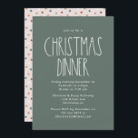 Invitación Cena de Navidades del Boho Verde Polka Dot<br><div class="desc">Esta invitación a cenar a los Navidades de boho polka dot es perfecta para su moderna cena de Navidades bohemios inspirada en una casa de campo. El clásico estilo rústico pero delicado le da un aspecto de época muy seductor, al mismo tiempo que lo mantiene tierno y sencillo. Los puntos...</div>