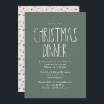 Invitación Cena de Navidades del Boho Verde Polka Dot<br><div class="desc">Esta invitación a cenar a los Navidades de boho polka dot es perfecta para su moderna cena de Navidades bohemios inspirada en una casa de campo. El clásico estilo rústico pero delicado le da un aspecto de época muy seductor, al mismo tiempo que lo mantiene tierno y sencillo. Los puntos...</div>