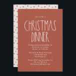 Invitación Cena de Navidades del Punto Polka del Boho Rojo Te<br><div class="desc">La invitación a cenar a los Navidades de terracota rojo boho polka dot es perfecta para una moderna cena de Navidades bohemios inspirada en una casa de campo. El clásico estilo rústico pero delicado le da un aspecto de época muy seductor, al mismo tiempo que lo mantiene tierno y sencillo....</div>