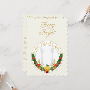 Invitación Cena de Navidades personalizables y brillantes