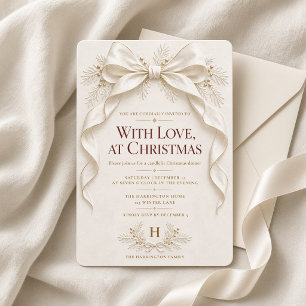 Invitación Cena de Nochebuena con Arco de Marfil Dorado
