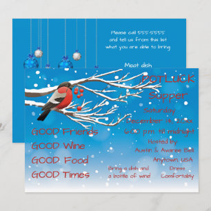 Invitación Cena de Nochebuena con Compartir de Comida