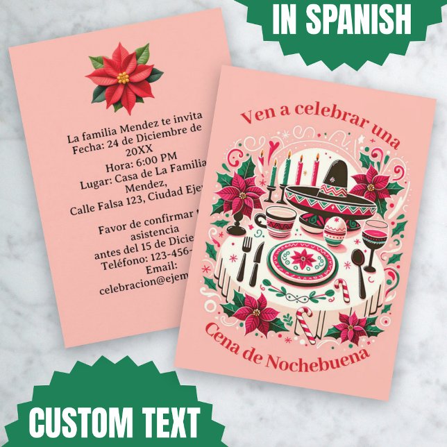 Invitación Cena de Nochebuena Española (Invitación Cena de Nochebuena Spanish Invitation)