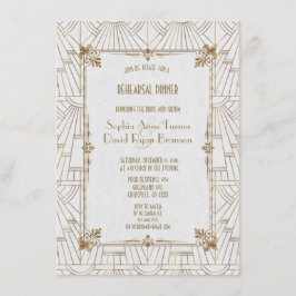 Invitación Cena de oro estilo Art Déco del Royal Fleur-de-Lis