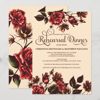 Invitación Cena de otoño y otoño con ensayos florales