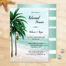 Invitación Cena de Palm Trees de Playa Tropical