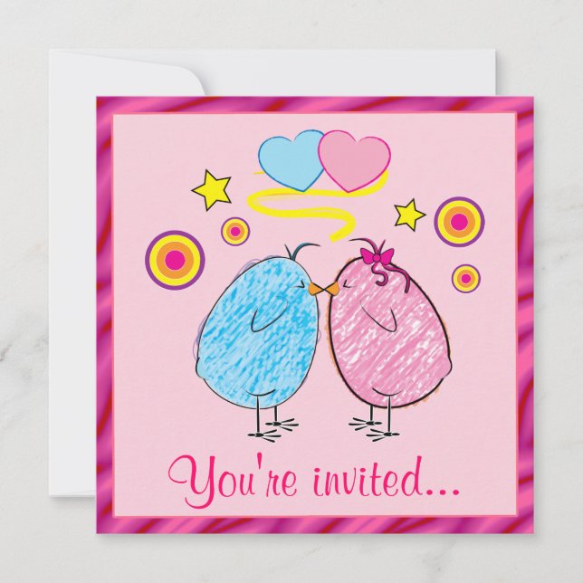 Invitación Cena de Pascua con chichas Personalizados (Anverso)