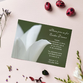 Invitación Cena de Pascua de Flor de Tulipano Blanco