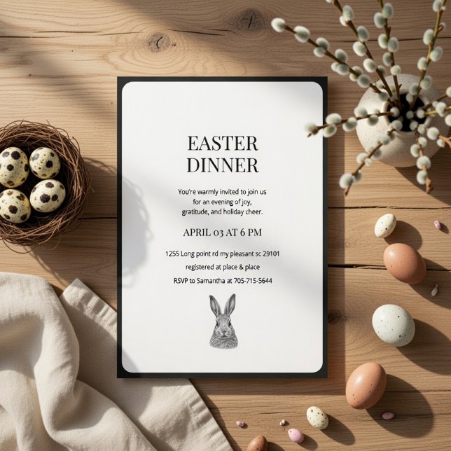 Invitación Cena de Pascua minimalista moderna (Subido por el creador)