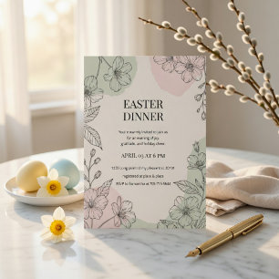 Invitación Cena de Pascua minimalista moderna