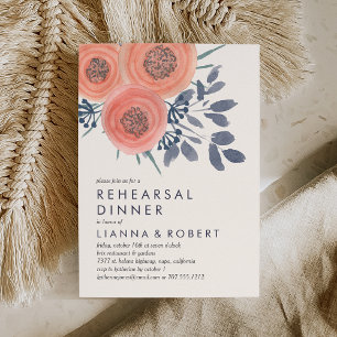 Invitación Cena de Peach Poppies
