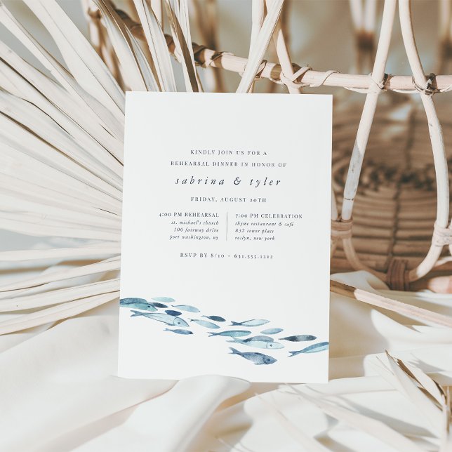 Invitación Cena de peces de color azul (Subido por el creador)
