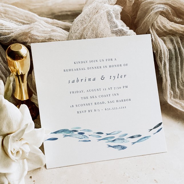 Invitación Cena de peces de color azul (Subido por el creador)
