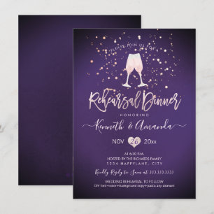 Invitación Cena de PixDezines Cena Pluma rosa de champán