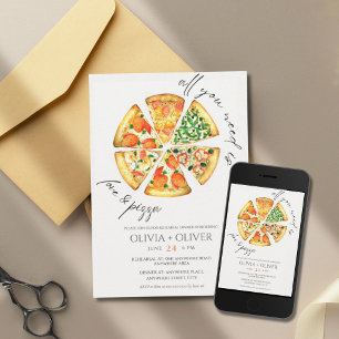 Invitación Cena de pizzas de comida italiana
