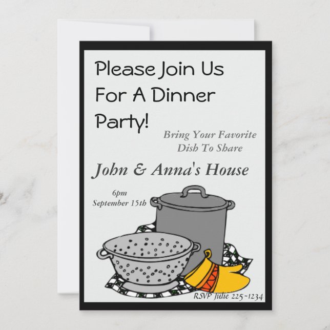 Invitación Cena de Pot Luck (Anverso)