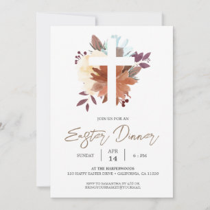 Invitación Cena de primavera de Pascua cristiana de la Cruz f