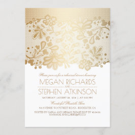 Invitación Cena de prueba de color blanco vintage elegante de